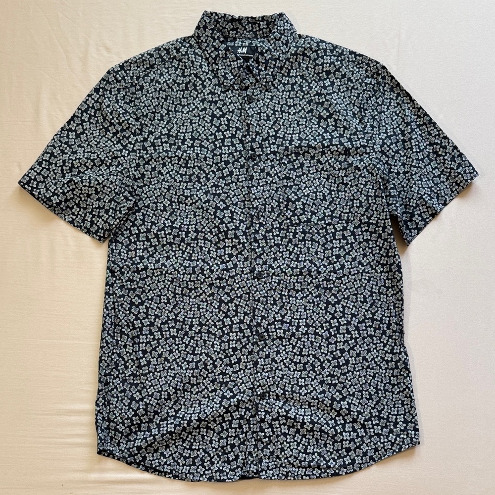 H&M Black and White Floral Casual Shirt